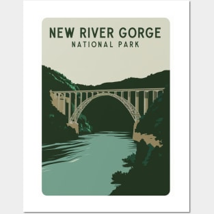 New River Gorge National Park Retro Travel Poster Posters and Art